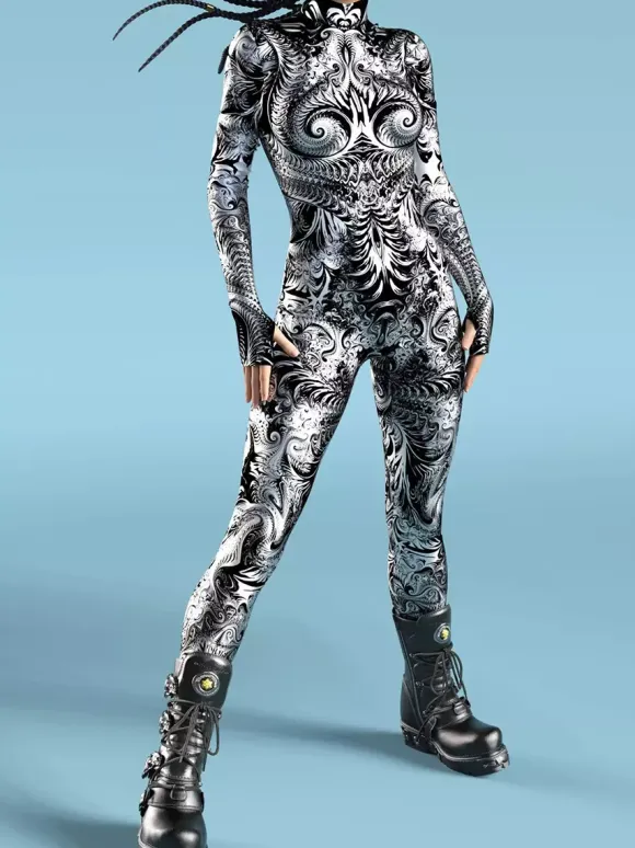 Cyberpunk Patterned Zentai Suits Adult Zentai Suit Fish Scale Print Lycr Spandex Sexy Costumes