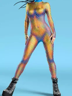 Cyberpunk Patterned Zentai Suits Adult Zentai Suit Fish Scale Print Lycr Spandex Sexy Costumes