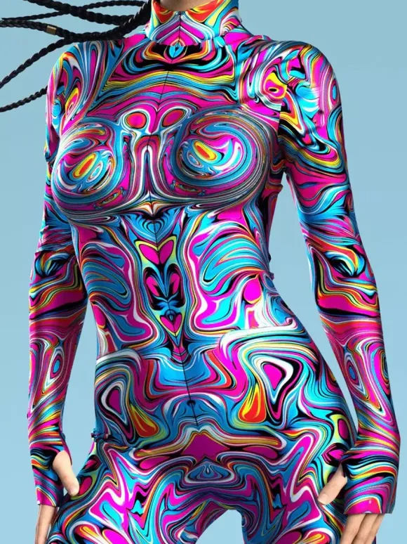 Cyberpunk Patterned Zentai Suits Adult Zentai Suit Fish Scale Print Lycr Spandex Sexy Costumes