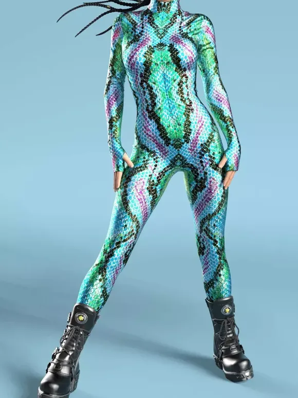 Cyberpunk Patterned Zentai Suits Adult Zentai Suit Fish Scale Print Lycr Spandex Sexy Costumes