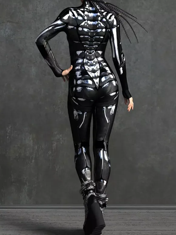 Cyberpunk Patterned Zentai Suits Adult Zentai Suit Fish Scale Print Lycr Spandex Sexy Costumes