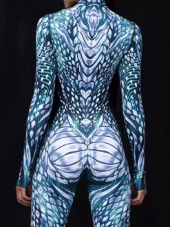 Cyberpunk Patterned Zentai Suits Adult Anime Character Cosplay Jumpsuits 3D Digital Color Printed Bodysuit Caitsuit Aerial Yoga Performance Stage Costumes
