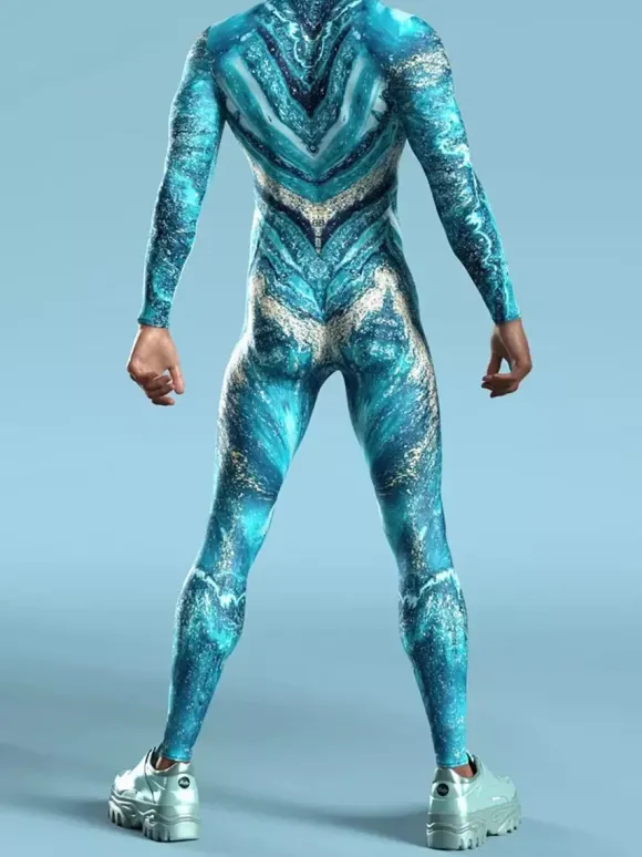 Cyberpunk Patterned Zentai Suits Men Women CyberPunk Muscle Jumpsuit 3D Colored Drawing Cosplay Bodysuit Steampunk Costume Party Shows Zentai Suit