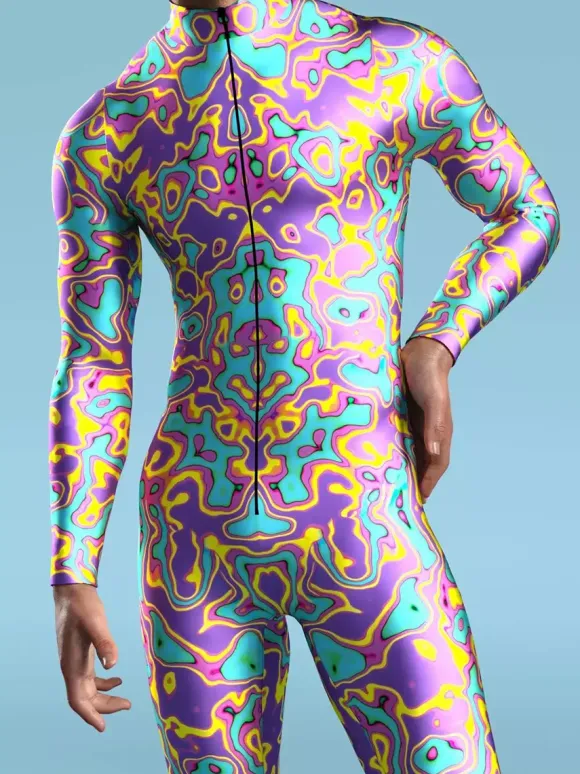 Cyberpunk Patterned Zentai Suits Men Women CyberPunk Muscle Jumpsuit 3D Colored Drawing Cosplay Bodysuit Steampunk Costume Party Shows Zentai Suit