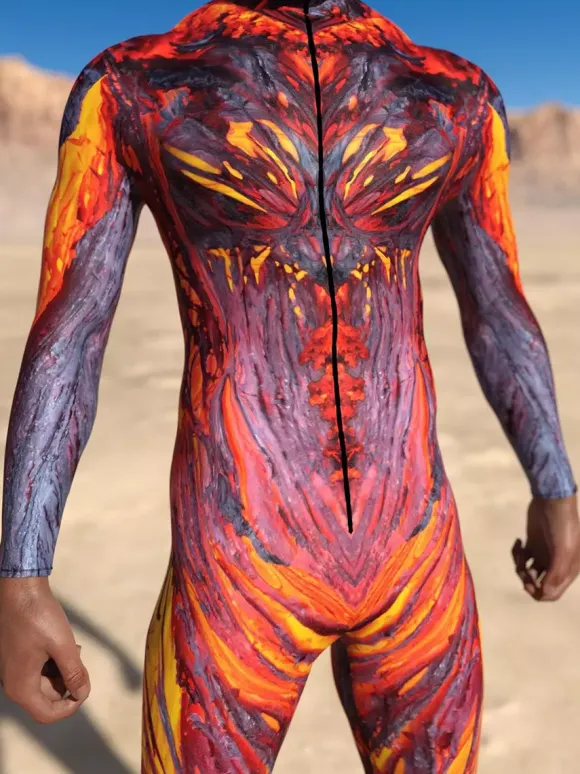 Cyberpunk Patterned Zentai Suits Men Women CyberPunk Muscle Jumpsuit 3D Colored Drawing Cosplay Bodysuit Steampunk Costume Party Shows Zentai Suit