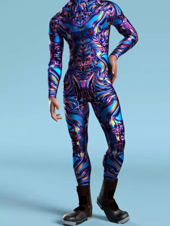 Cyberpunk Patterned Zentai Suits Adult Men Zipper Catsuit Machine 3d Printed Jumpsuit Game Party Zentai Suit Male Cosplay Bodysuit Rave Festival Robot Costumes