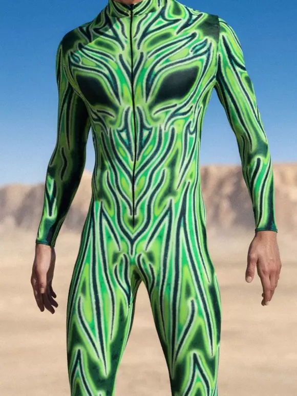 Cyberpunk Patterned Zentai Suits Adult Men Zipper Catsuit Machine 3d Printed Jumpsuit Game Party Zentai Suit Male Cosplay Bodysuit Rave Festival Robot Costumes