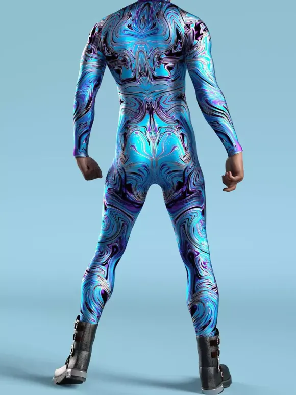 Cyberpunk Patterned Zentai Suits Adult Men Zipper Catsuit Machine 3d Printed Jumpsuit Game Party Zentai Suit Male Cosplay Bodysuit Rave Festival Robot Costumes