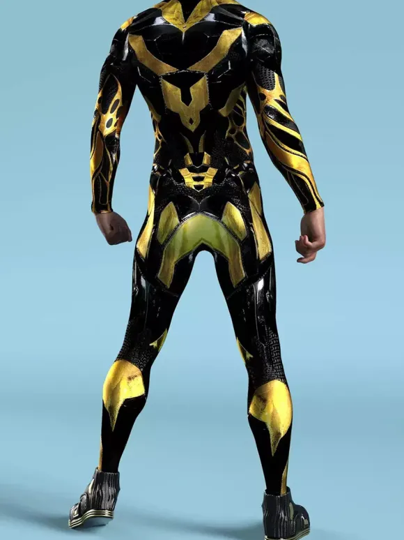 Cyberpunk Patterned Zentai Suits Future Tech Cyberpunk Bodysuit 3D Printed Full Body Armor Suit