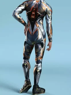 Cyberpunk Patterned Zentai Suits Future Tech Cyberpunk Bodysuit 3D Printed Full Body Armor Suit