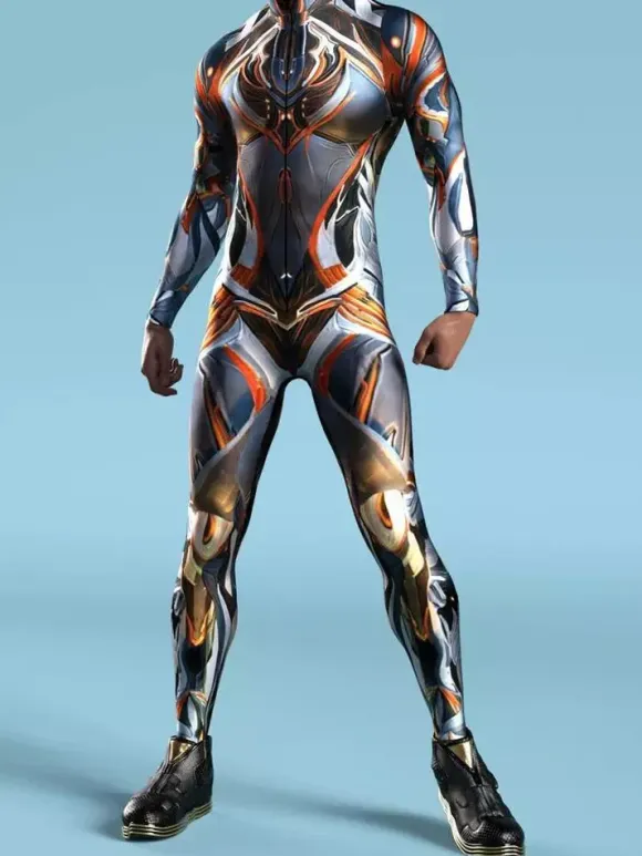 Cyberpunk Patterned Zentai Suits Future Tech Cyberpunk Bodysuit 3D Printed Full Body Armor Suit