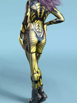 Cyberpunk Women's Zentai Long Sleeves Cybernetic Soldier Metallic Women's Catsuit Zentai