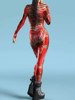 Cyberpunk Zentai Women's Robot 3D Print Metallic Women's Zentai Catsuits