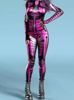 Cyberpunk Zentai Women's Robot 3D Print Metallic Women's Zentai Catsuits
