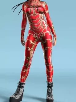 Cyberpunk Zentai Women's Robot 3D Print Metallic Women's Zentai Catsuits