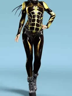 Cyberpunk Zentai Women's Robot 3D Print Metallic Women's Zentai Catsuits