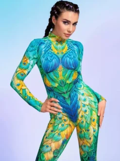 3D Digital Printing Zentai Suits Neon Bodysuit Costumes Catsuits & Zentai Costumes Halloween Cosplay Carnival Theme Party Cosplay Outfit Pretend Game Jumpsuit
