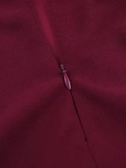 3D Rose Petal Hem Burgundy Women Mini Dress - Romantic Bodycon Dress With Scarf - Coquette Aesthetic Summer Party Outfit 2026