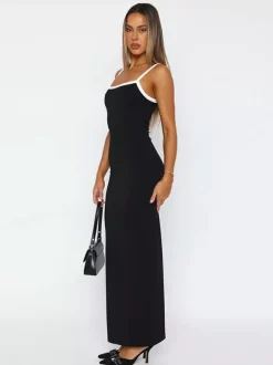 Daily Dresses Maxi Women's Dress Sleeveless U-Neck Raised Waist Sexy Backless Green Dress