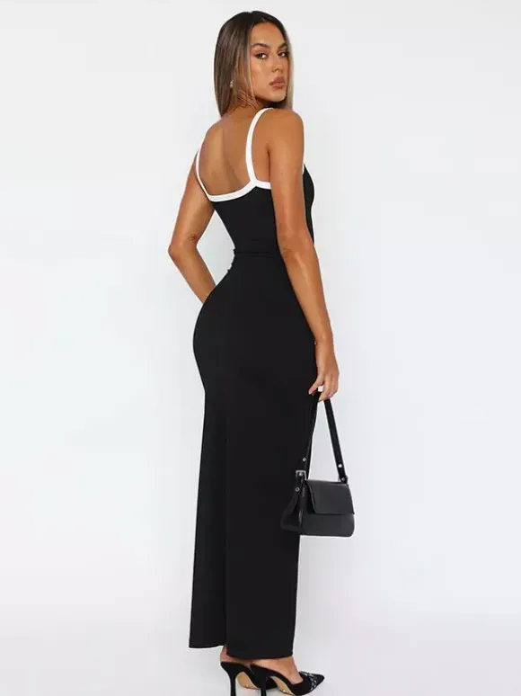Daily Dresses Maxi Women's Dress Sleeveless U-Neck Raised Waist Sexy Backless Green Dress