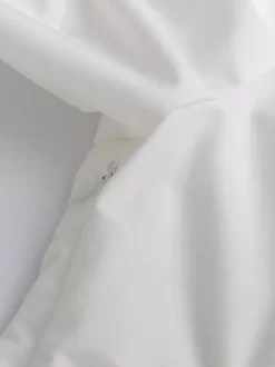 Daily Dresses Mini White Buttons Long Sleeves Turndown Collar Dress