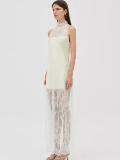 Daily Dresses Woman's Maxi Black Sleeveless Jewel Neck Two-Tone Dress