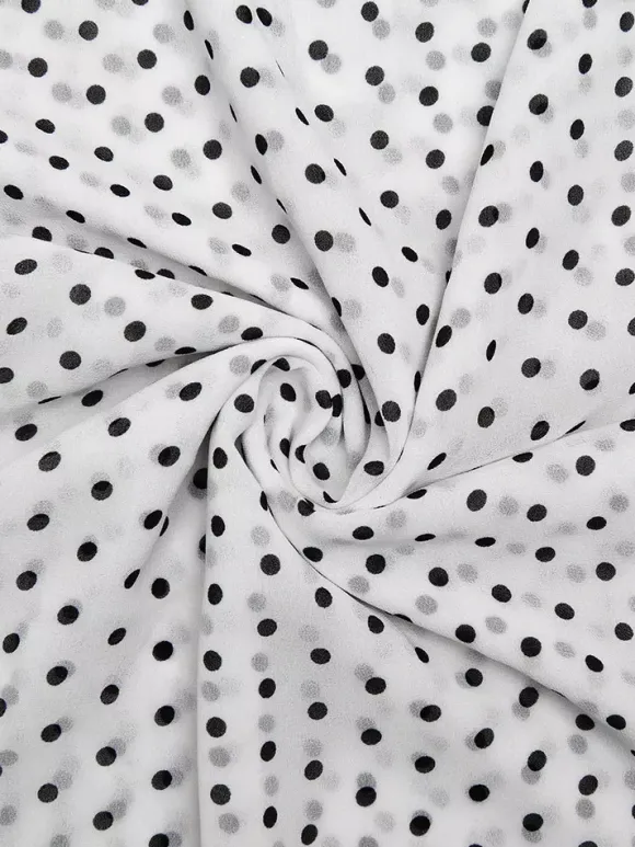 Daily Dresses Woman's Midi Dress Black Polyester Sleeveless Straps Neck Polka Dot Dress