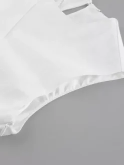 Daily Dresses Maxi For Woman Sleeveless Jewel Neck Natural Waist Elegant White Dress