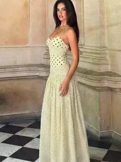 Daily Dresses Maxi Woman's Dress Sleeveless Straps Neck Sexy White Dress