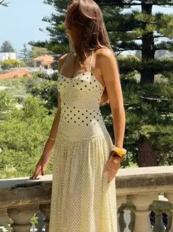 Daily Dresses Maxi Woman's Dress Sleeveless Straps Neck Sexy White Dress