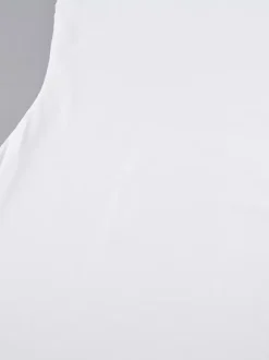 Daily Dresses Woman's Maxi White Long Sleeves Jewel Neck Natural Waist Dress