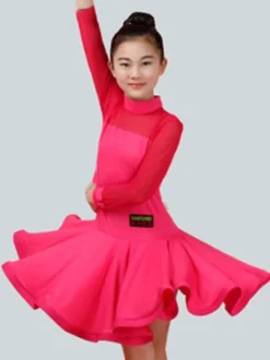 Dance Costumes Latin Dancer Dresses Kids Mint Green Ballroom Dancing Wears For Girls Carnival
