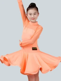 Dance Costumes Latin Dancer Dresses Kids Mint Green Ballroom Dancing Wears For Girls Carnival