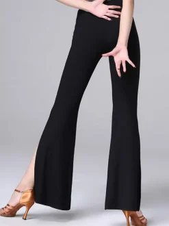 Dance Costumes Latin Dancer Dresses Pants Black Women Split Dancing Bottoms Carnival