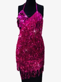 Dance Costumes Latin Dresses Golden Women Fringe Sequins Dancing Wears Outfits Carnival