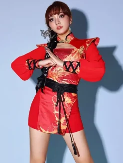 Dance Costumes Women's Jazz Dance Chinese Style Dancing Wear Set