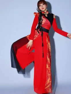 Dance Costumes Women's Jazz Dance Chinese Style Dancing Wear Set