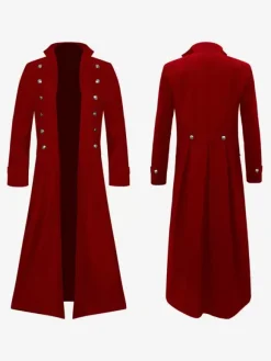 Dark Green Men's Steampunk Retro Jacket Gothic Victorian Era Retro Costumes Burgundy