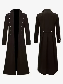Dark Green Men's Steampunk Retro Jacket Gothic Victorian Era Retro Costumes Burgundy