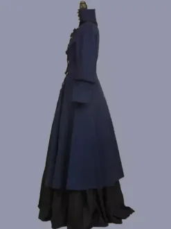 Dark Navy Retro Tudor Dress Costumes Women's Ruffles Polyester Tunic Dress Marie Antoinette Costume Retro Party Prom Dress