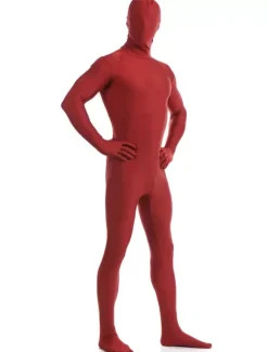 Dark Red Zentai Suit Adults Morph Suit Full Body Lycra Spandex Bodysuit for Men
