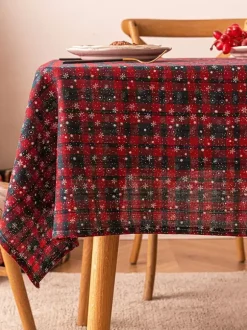 Dark Green Christmas Polyester Fiber Polyester Plaid Christmas Holidays Costumes