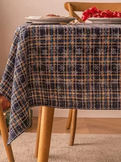 Dark Green Christmas Polyester Fiber Polyester Plaid Christmas Holidays Costumes
