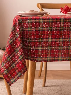 Dark Green Christmas Polyester Fiber Polyester Plaid Christmas Holidays Costumes