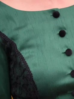 Dark Green Retro Tudor Dress Costumes Women's Marie Antoinette Costume Lace Polyester Set Top Skirt Retro Vintage Clothing