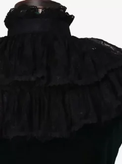 Dark Green Retro Tudor Shirt Costumes Bows Women's Royal Top Marie Antoinette Costume Party Prom Blouse