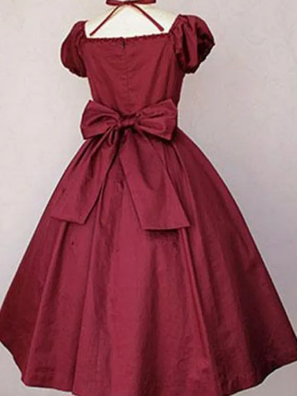 Dark Navy Lolita Dress OP Classic Short Sleeve Cotton Lolita One Piece Dress