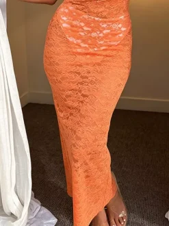 Date Night Dresses Backless Sexy V-Neck Sleeveless Lace Dresses