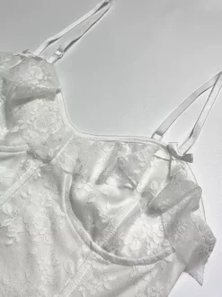 Date Night Dresses Mini Backless Lace Up Lace Sleeveless V-Neck Sexy White Dress