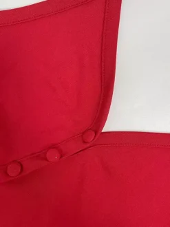 Date Night Dresses Mini Backless Pleated Lace Up Sleeveless V-Neck Chic Red Dress